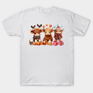 Happy Hallothanksmas Highland Cow #3 T-Shirt